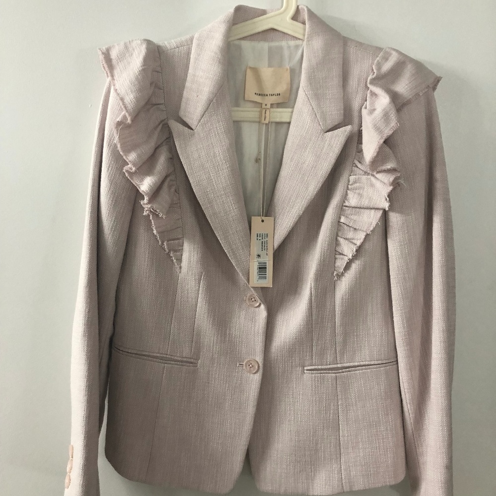 Rebecca Taylor Slub Ruffle Jacket - Picture 2 of 7